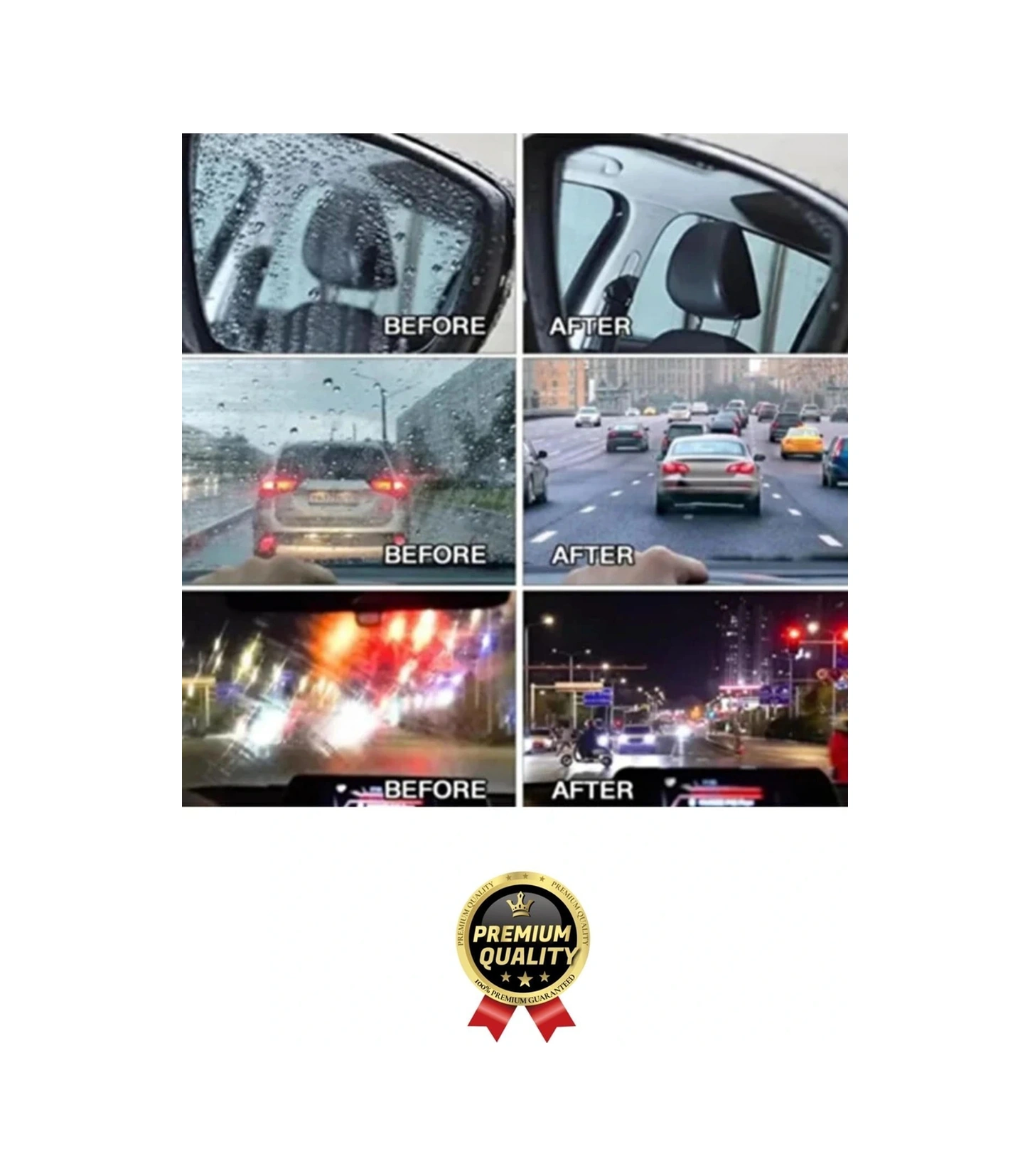Premium Net Güvenli Görüş Yan Ayna İç Cam Yağmur Sis Buğu Engelleme Araç Yağ Filmi Temizleme Süngeri