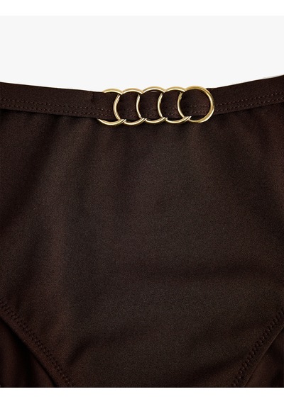 Koton Aksesuar Detaylı Yüksek Bel Bikini Altı Kahverengi 6sak00037mm