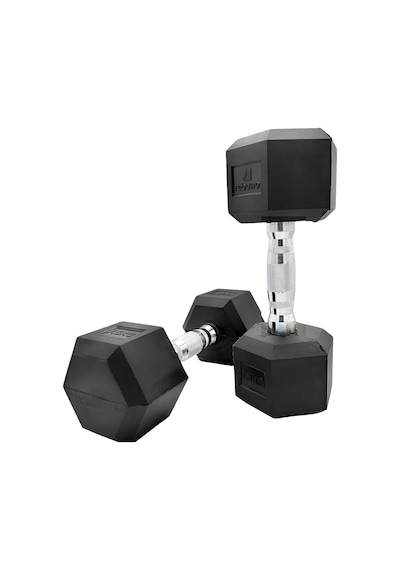 Rebuwo 7.5 KG 1 Adet Hex Dambıl Kauçuk Altıgen Dambıl Hex Dumbbell