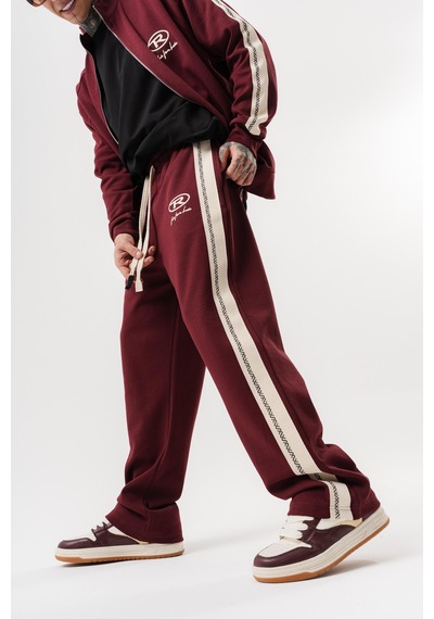 Respire Erkek Ffb Şerit Detaylı Doubleface Baggy Eşofman Altı Bordo