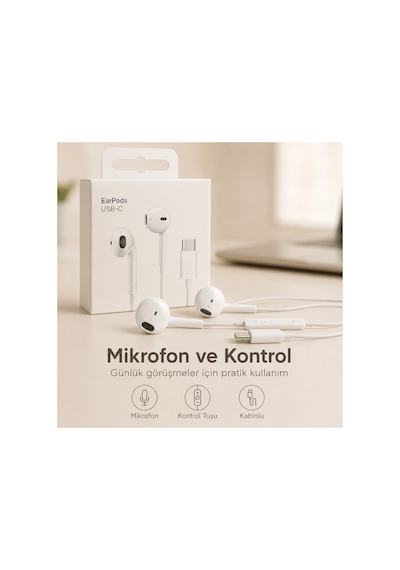 Type-c Kulaklık Usb-c Mikrofonlu Kablolu Kulak İçi Kulaklık İphone 15 16 17 Uyumlu