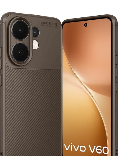 Cosmotex Newface Vivo V60 5g Auto Focus Karbon Kapak - Kahverengi