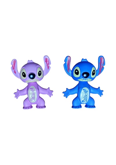 2'li Stitch Ve Angel Figür Oyuncak Yumuşak Vücut Mavi Ve Pembe 6 Cm.