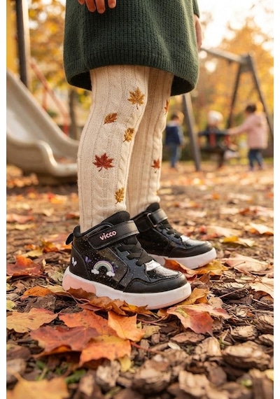 Vicco Şira Siyah Anatomik Rahat Sneaker Işıklı Kız Çocuk Bot 946.b26k.257