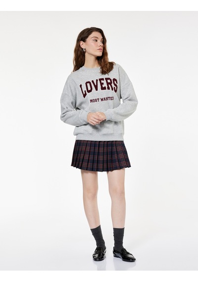 Koton Uzun Kollu Bisiklet Yaka Peluş Aplike Detaylı Baskılı Sweatshirt Gri Melanj 6wak10288ek Gri Melanj Koton Uzun Kollu Bisiklet Yaka Peluş Aplike Detaylı Baskılı Sweatshirt Gri Melanj 6wak10288ek Gri Melanj