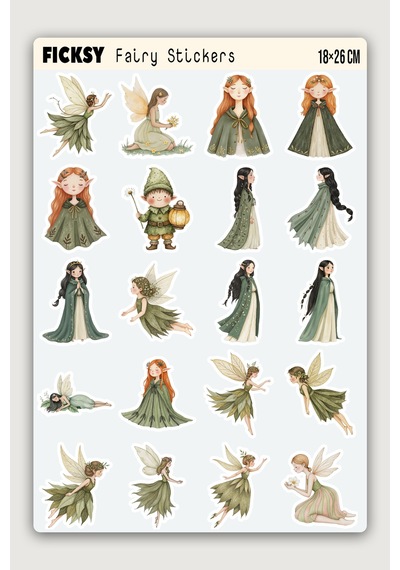 Sihirli Orman Perisi Sticker Seti - 45 Adet Etiket Çıkartma Diğer
