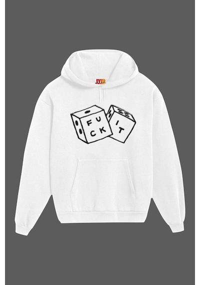 Tarzsokak Unisex Beyaz Zar Baskılı Sweatshirt