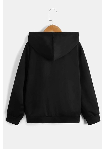 Uyguntarz Çocuk Shut Up Baskılı Sweatshirt Siyah