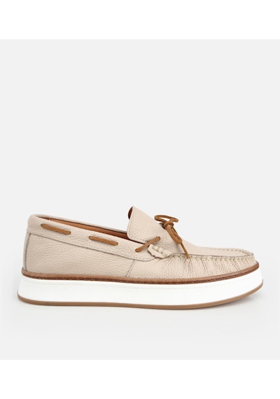 Hotiç Erkek Deri Bej Bağcık Detaylı Günlük Loafer 02ayh319390a310 02ayh319390a310