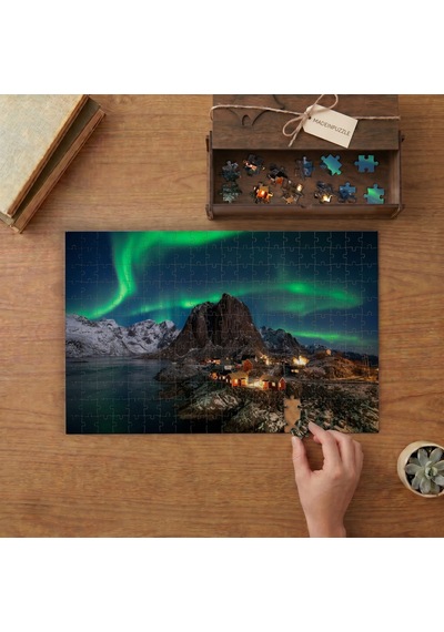 Kuzey Işıkları - Manzara Tasarımı 240 Parça Ahşap Puzzle Ahşap Kutuda Mpy50480
