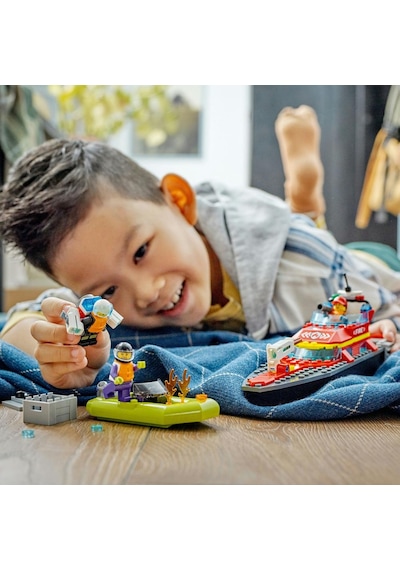 LEGO® City İtfaiye Kurtarma Teknesi 60373 5+ Yaratıcı Oyuncak Yapım Seti - 144 Parça