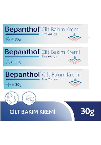 Bepanthol El ve Yüz için Cilt Bakım Kremi 3 x 30 G