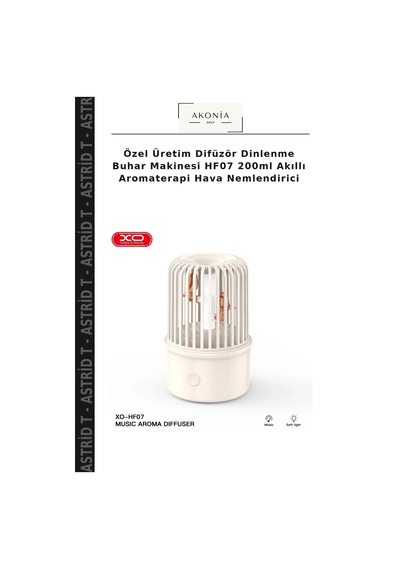 Özel Üretim Difüzör Dinlenme Buhar Makinesi Hf07 200ml Akıllı Aromaterapi Hava Nemlendirici