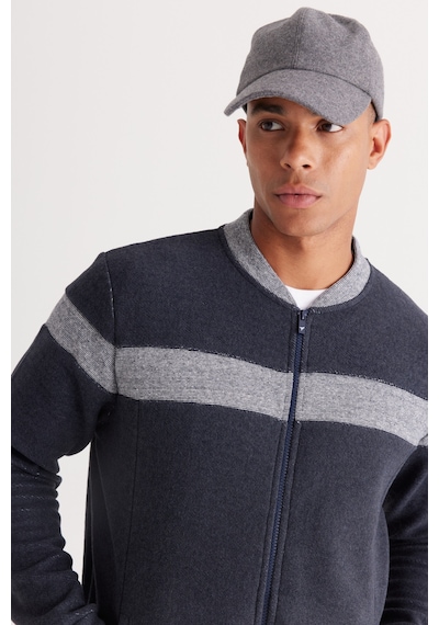 AC&Co / Altınyıldız Classics Erkek Indıgo Melanj Oversize Fit Bol Kesim Kolej Yaka Pamuklu Sweatshirt İndigo AC&Co / Altınyıldız Classics Erkek Indıgo Melanj Oversize Fit Bol Kesim Kolej Yaka Pamuklu Sweatshirt İndigo