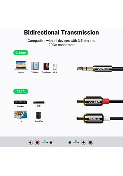 Rca 3.5mm Aux Ses Kablosu, 1 Metre