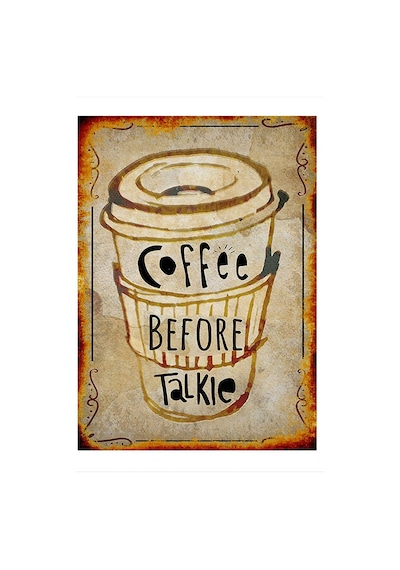 Bedeko Önce Kahve Sonra Telsiz Art Mdf Tablo 25 Cm X 35 Cm