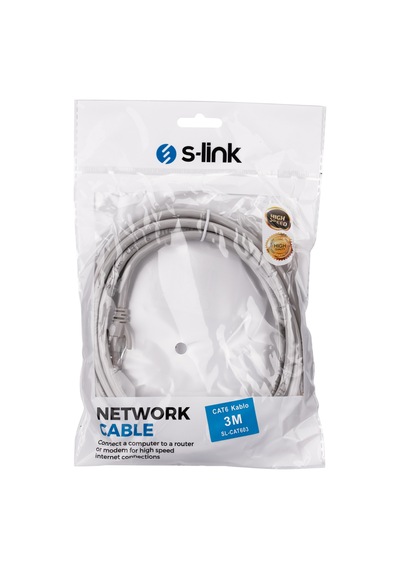 S-lınk Sl-cat603, Cat6, Patch, 3mt, Kablo Gri Diğer