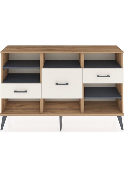 Arges Konsol 5 Raflı 3 Çekmeceli 132x30x83 Çam-antrasit/aytaşı Antrasit/aytaşı Arges Konsol 5 Raflı 3 Çekmeceli 132x30x83 Çam-antrasit/aytaşı Antrasit/aytaşı