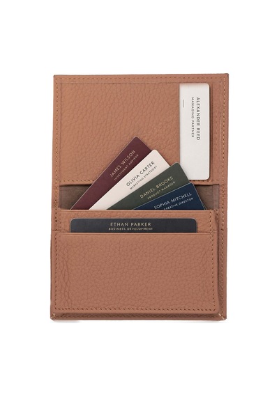 Bloominbag Bloomcard Verta Desert Tan Hakiki Deri Dikey Kartlık kahverengi
