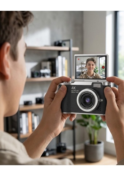 4k Dijital Kamera 48 Mp 8x Zoom Ve 180 Derece Flip Ekran Vlog Çekim Özellikli Diğer