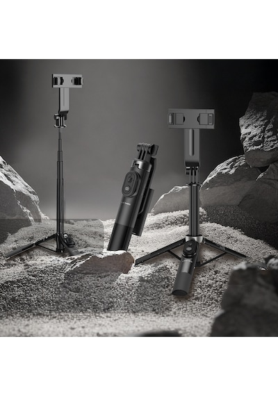 Lenyes Lph122 Bluetooth Kumandalı Mini Tripod Ve Selfie Çubuğu Siyah