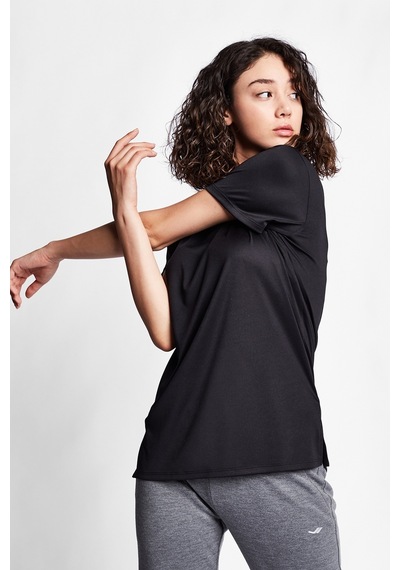 LESCON Siyah Kadın Kısa Kollu T-Shirt 23S-2208-23B Siyah