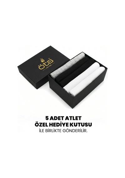 Öts Premium Erkek 5 Li %100 Pamuk Atlet Süprem Hediye Kutulu Nefes Alan Doku 1210-k Çok Renkli