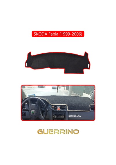 Skoda Fabia 1999-2006 Torpido Koruma Halısı Kırmızı Kenar
