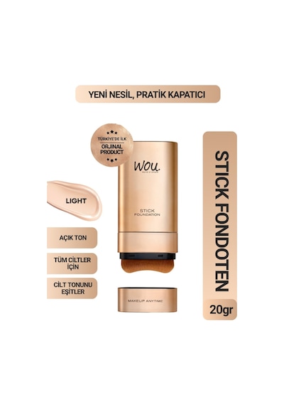 Wou Stick Fondöten No:1 Açık Ton 20 Gr 001 Light