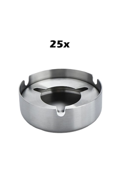 25 Adet Çelik 8 Cm Kafe Restaurant Lokanta Yuvarlak Kül Tablası Küllük Cin955-25