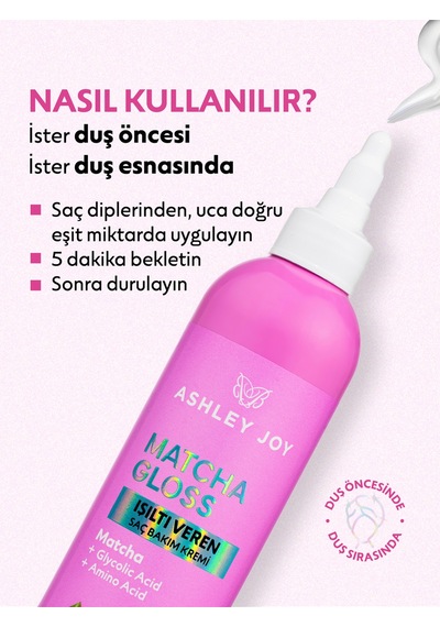 Matcha Gloss Glikolik Asit İçeren Işıltı Ve Parlaklık Veren Saç Bakım Kremi