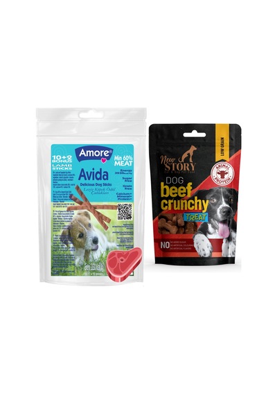 Amore Avida Kuzu Etli Tahılsız Sticks Lamb Crunchy Köpek Ödülü 12 x 5 G