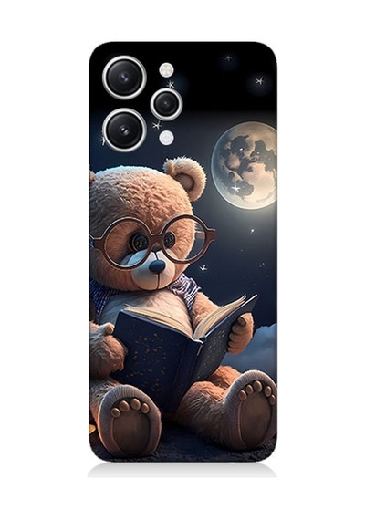 Xiaomi Redmi 12 Uyumlu Silikon Kılıf Kitap Okuyan Sevimli Ayı Tedy