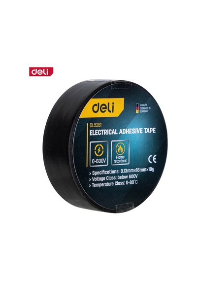 Delı Elektrik Yalıtım Bandı 0.13mm 18mm 10m Siyah İzolasyon Bandı