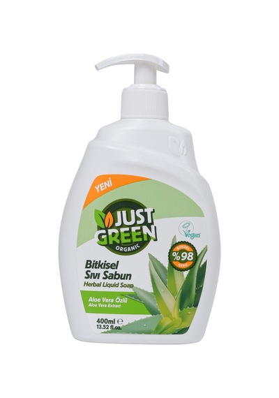 Just Green Organik Aloe Veralı Sıvı Sabun 400 Ml - 8 Adet Tarı