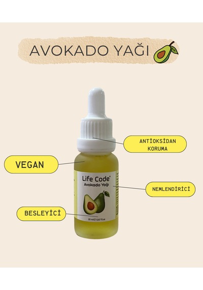 %100 Doğal Avokado Yağı 20 Ml