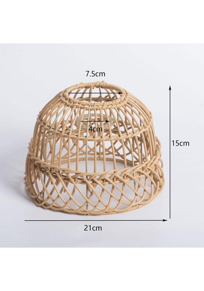 Suntek Magideal Rustik Rattan Örgü Retro Avize Işık Kapağı Ev Sarı