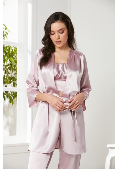 Pierre Cardin Saten 3'lü Kadın Pijama Takımı - 2075 001