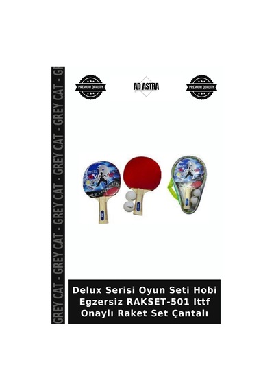 Delux Serisi Oyun Seti Hobi Egzersiz Rakset-501 Ittf Onaylı Raket Set Çantalı Çok Renkli