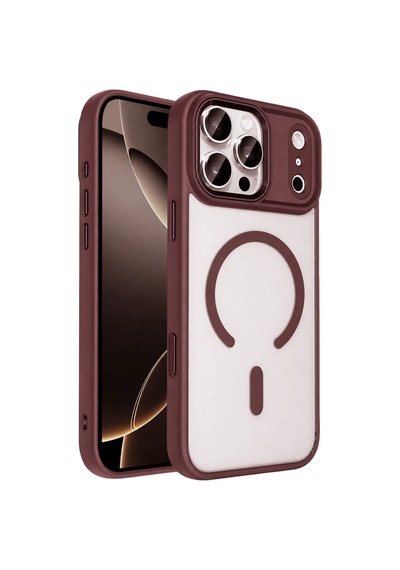 Joko Apple iPhone Uyumlu 18 Pro Max Terea Magsafe Kapak - Bordo Çokrenkli