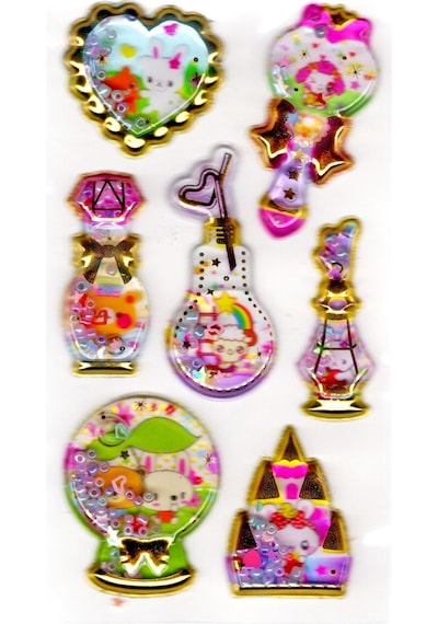 Sticker Kabartmalı Stiker Defter, Planlayıcı Etiket Sulu-908 -14x8 Cm - Sulu Kalp Tavşan