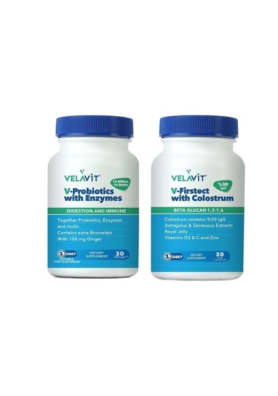 Velavit V-Probiotics With Enzymes 30 Tablet + V-Firstect With Colostrum 30 Tablet