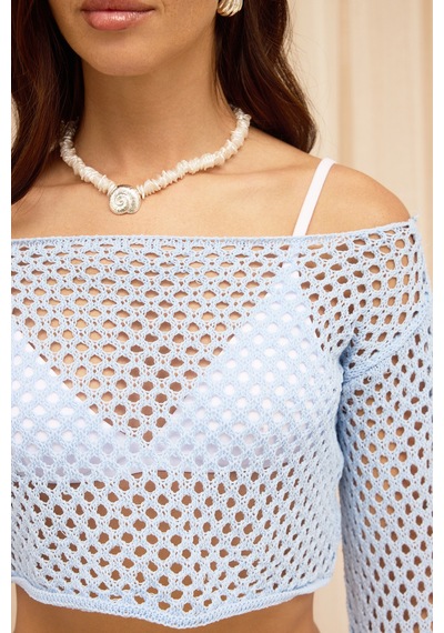 Mai Collection Forio Mavi Triko Crop Etek Takım