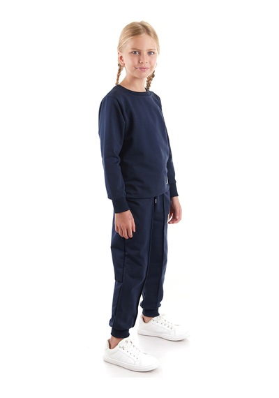 Ahengim Kız Çocuk Back To School Pamuklu Trend Eşofman Takımı Ak2529 Lacivert