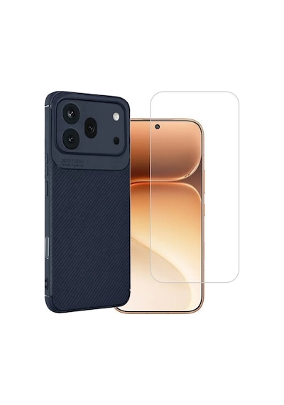 Teleplus Honor 600 Pro Kılıf Auto Focus Silikon + Nano Ekran Koruyucu Lacivert