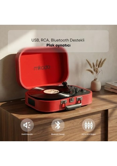 Mn-101 Pikap Usb+rca+bluetooth Destekli Müzik Kutusu, Kırmızı