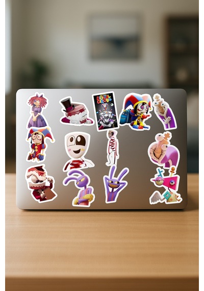 The Amazing Digital Circus Telefon Laptop Bullet Journal Yapışkanlı Folyo Sticker Paketi 21adet Çok Renkli