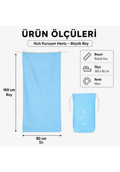 Dock And Bay Hızlı Kuruyan Havlu Essential L Lagoon Blue Mavi