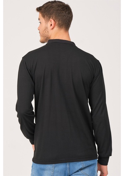 V1902 Dewberry Erkek Polo Yaka Sweatshırt-siyah Siyah