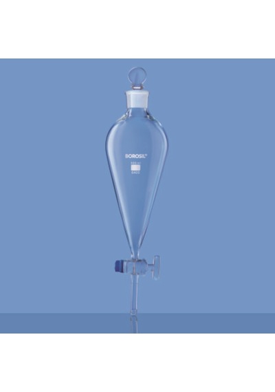 Ayırma Hunisi 1000 Ml - Cam Musluk - Plastik Tıpalı - Borosilikat
